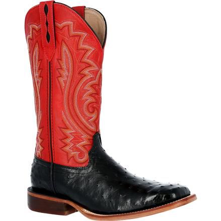 Black ostrich roper boots online