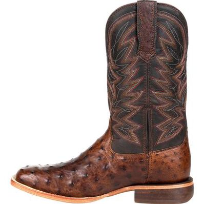 Durango® Premium Exotic Full-Quill Antiqued Saddle Western Boot, , large