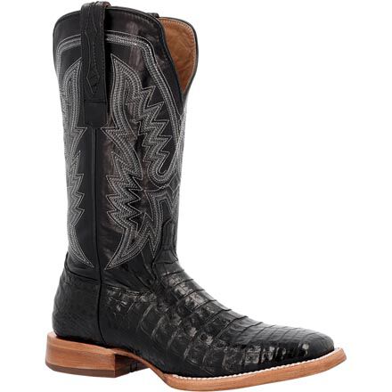 Black caiman cowboy boots discount