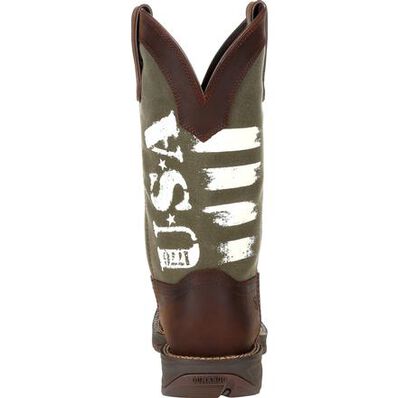 Rebel™ by Durango® Army Green USA Print Western Boot, , large