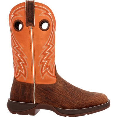 Rebel™ by Durango® Cedar Bark and Monarch Orange Western Boot, , large