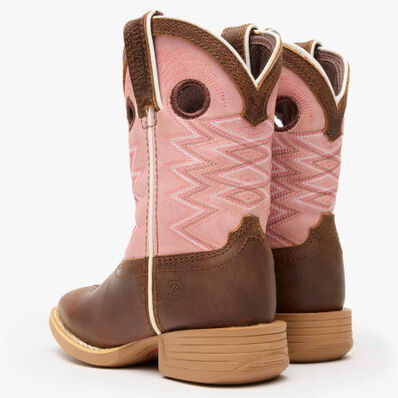 Durango® Lil' Rebel Pro™ Little Kids’ Dark Chestnut Bubble Gum Western Boot, , large