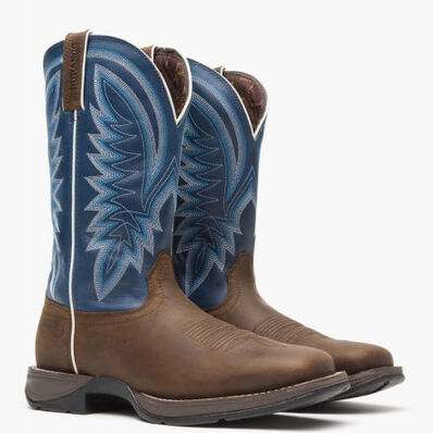 Rebel™ by Durango® Saddle Brown Denim Blue Western Boot, , large