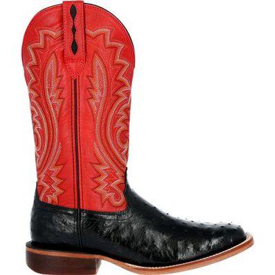 Durango® Premium Exotics™ Fiery Red Full-Quill Ostrich Western Boot, , large
