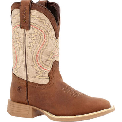 Durango® Lil' Rebel Pro™ Big Kids' Coffee and Bone Western Boot, , large