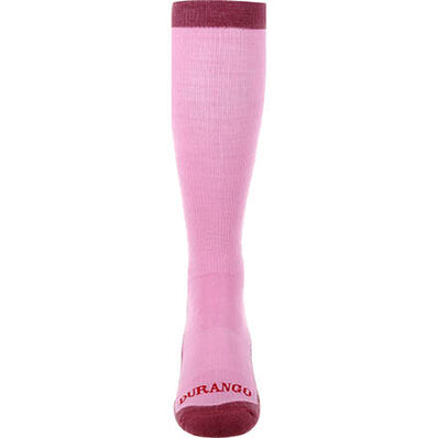 Durango® Boot Unisex Lightweight Merino Wool Socks, PINK, large
