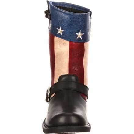 Durango red white and blue top boots