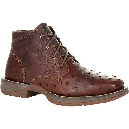 DDB0287 Durango Red Dirt Rebel Antiqued Saddle Full Quill Ostrich Chukka