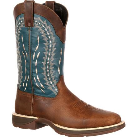 Rebel by Durango Men s Pull On Teal and Brown Western Boot