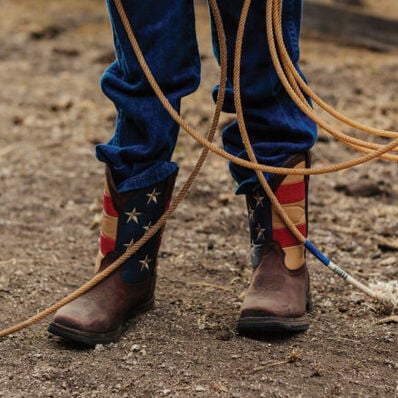Lil' Rebel™ by Durango® Big Kids' Flag Western Boot, , large