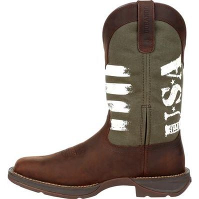 Rebel™ by Durango® Army Green USA Print Western Boot, , large