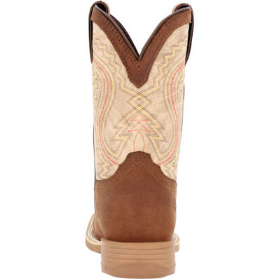 Durango® Lil' Rebel Pro™ Big Kids' Coffee and Bone Western Boot, , large