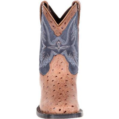 Durango® Lil' Mustang™ Big Kids' Ostrich Emboss Western Boot, , large