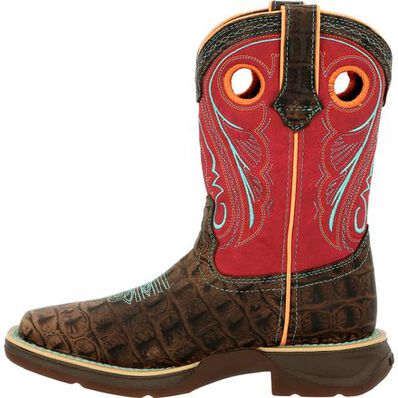 Lil' Rebel™ by Durango® Little Kids Gator Emboss Western Boot, , large