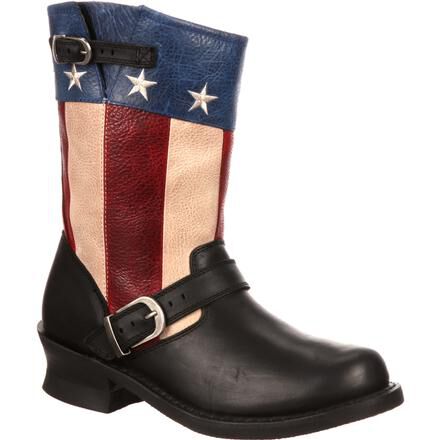 Durango City Women s SoHo Patriotic Engineer Flag Boot