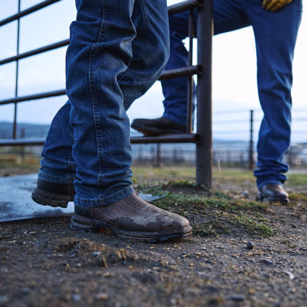Mens black western work boots top