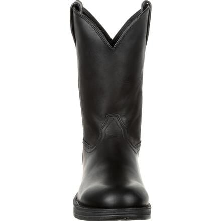 Black round toe cowboy boots outlet