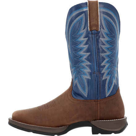 Blue square outlet toe boots