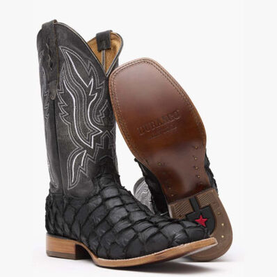Durango® Premium Exotics™ Matte Black Pirarucu Western Boot, , large