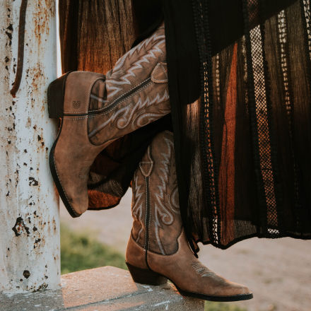 Distressed cowgirl boots sales