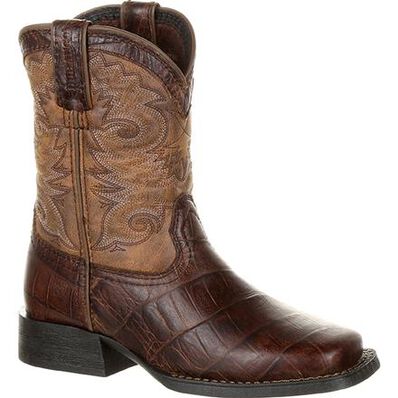 Lil' Durango® Mustang™ Big Kids' Faux Gator Western Boot, , large