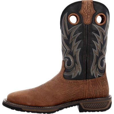 Durango® WorkHorse Acorn Black Onyx Steel Toe Western Work Boot, , large