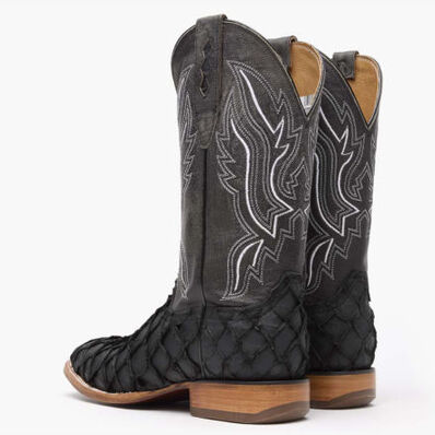 Durango® Premium Exotics™ Matte Black Pirarucu Western Boot, , large