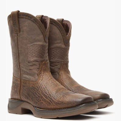 Durango® Lil' Rebel™ Acorn Flag Western Big Kids Boot, , large