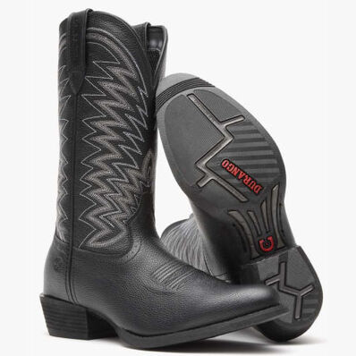 Durango® Rebel Frontier™ Black Western R-Toe Boot, , large