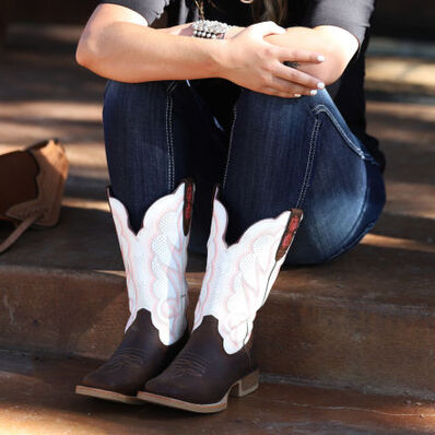 Durango® Lady Rebel Pro™ Women's White Ventilated Western Boot, , large