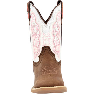 Durango® Lil' Rebel Pro™ Little Kid's Trail Brown and White Western Boot, , large