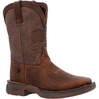 Durango® Lil' Rebel™ Acorn Flag Western Kids Boot, , large