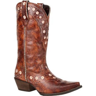 Crush™ by Durango® Women's Cognac Floral Western Boot, , large