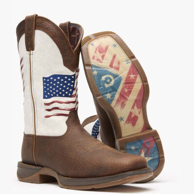 Rebel™ by Durango® Distressed Flag Embroidery Western Boot, , large