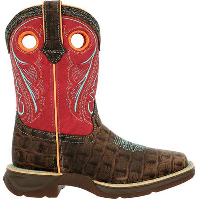 Lil' Rebel™ by Durango® Little Kids Gator Emboss Western Boot, , large