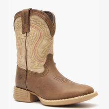 Durango® Lil' Rebel Pro™ Big Kids' Coffee and Bone Western Boot