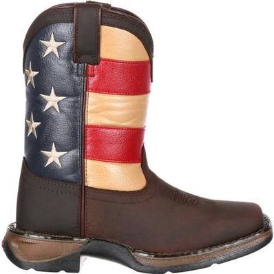 Lil' Rebel™ by Durango® Big Kids' Flag Western Boot, , large