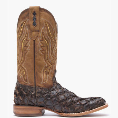 Durango® Premium Exotics™ Dark Brown Pirarucu Western Boot, , large