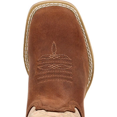 Durango® Lil' Rebel Pro™ Big Kids' Coffee and Bone Western Boot, , large