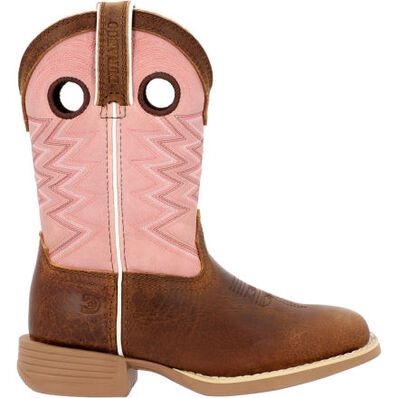Durango® Lil' Rebel Pro™ Little Kids’ Dark Chestnut Bubble Gum Western Boot, , large