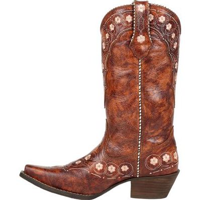 Crush™ by Durango® Women's Cognac Floral Western Boot, , large