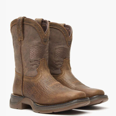 Durango® Lil' Rebel™ Acorn Flag Western Kids Boot, , large