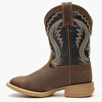 Durango® Lil' Rebel Pro Big Kids’ Acorn Black Onyx Western Boot, , large