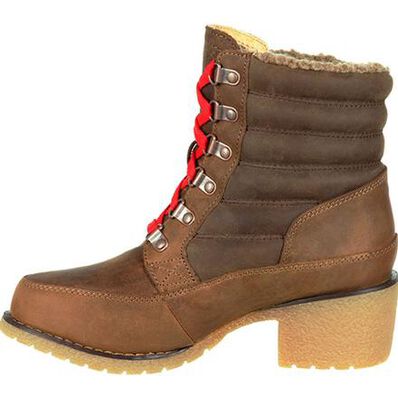 Durango - Women's Brown Quilted Cabin Fashion Lacer Boots