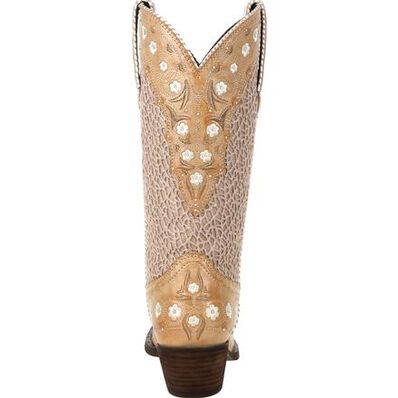 Crush™ by Durango® Women's Ivory Cream Lace Floral Western Boot, , large