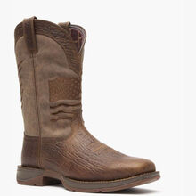Rebel™ by Durango® Brown Distressed Flag Embroidery Western Boot