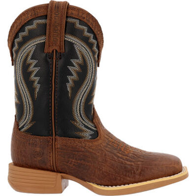 Durango® Lil' Rebel Pro Big Kids’ Acorn Black Onyx Western Boot, , large