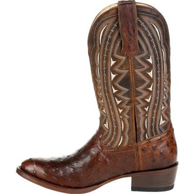 Durango® Premium Exotic Full-Quill Ostrich Oiled Saddle Western Boot, , large