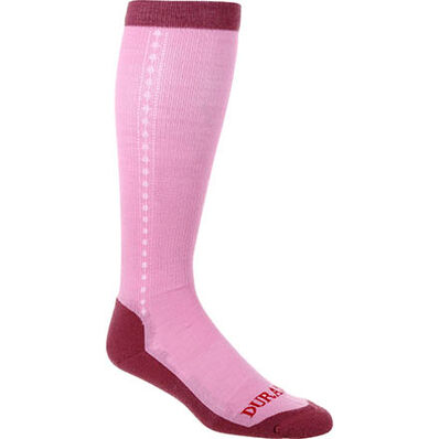 Durango® Boot Unisex Lightweight Merino Wool Socks, PINK, large