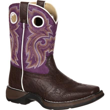 LIL DURANGO Little Kid Western Purple Brown Boot BT286